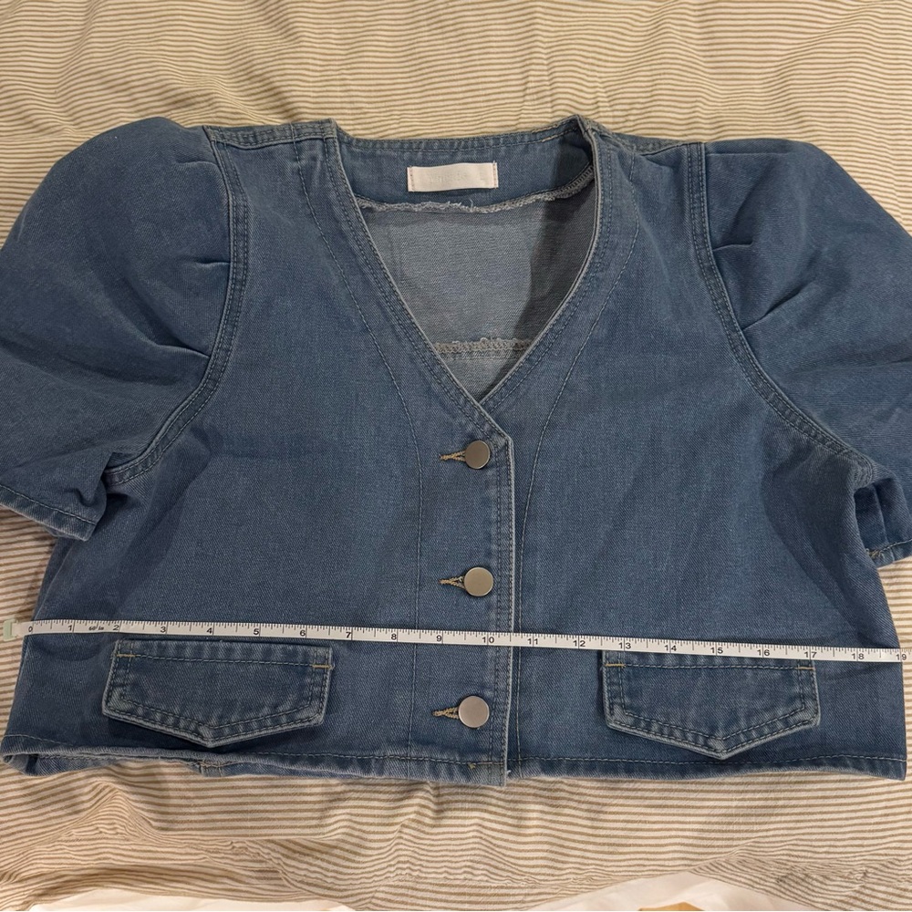 Denim Puff Sleeve Jacket